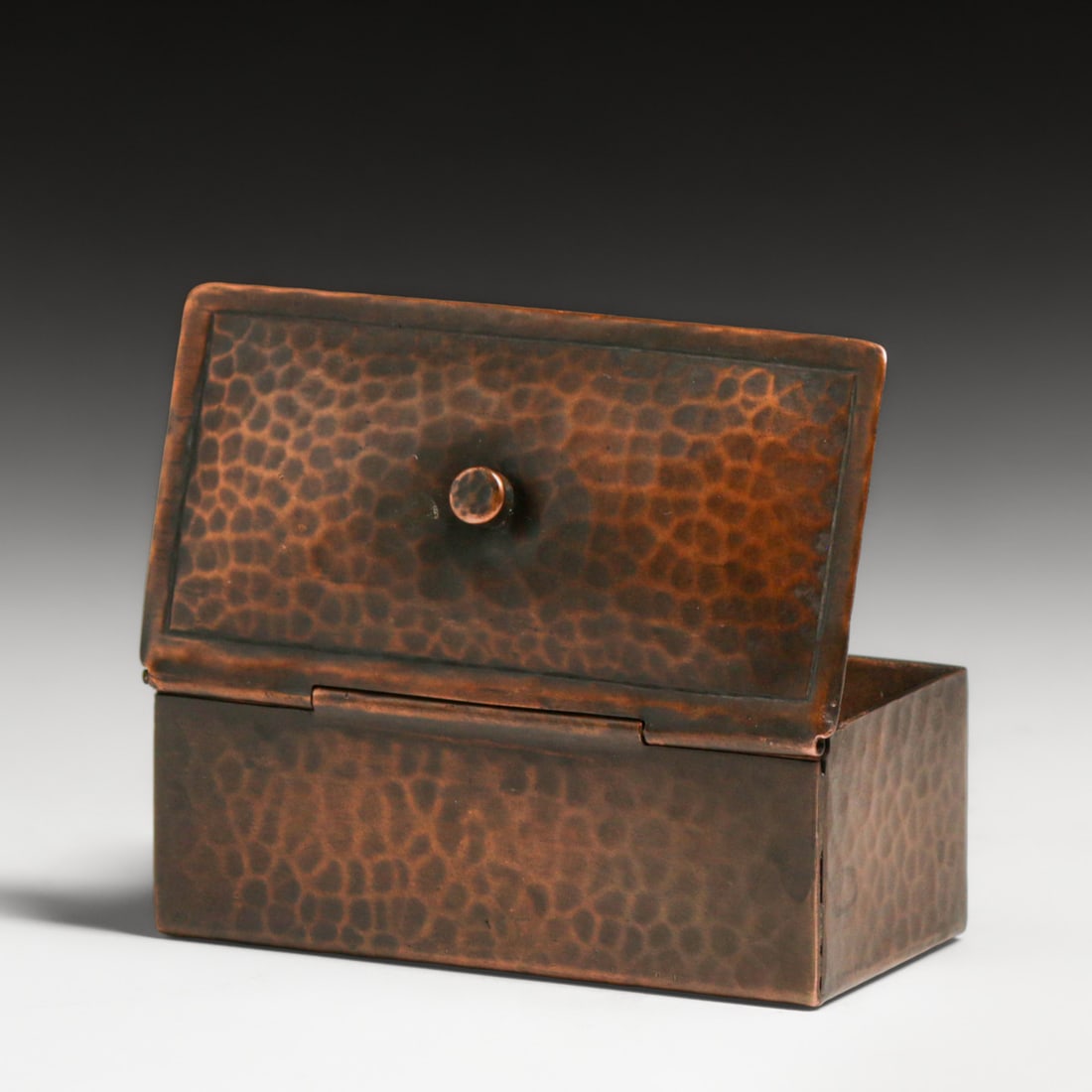 Gustav Stickley Hammered Copper Stamp Box c1910 - 4