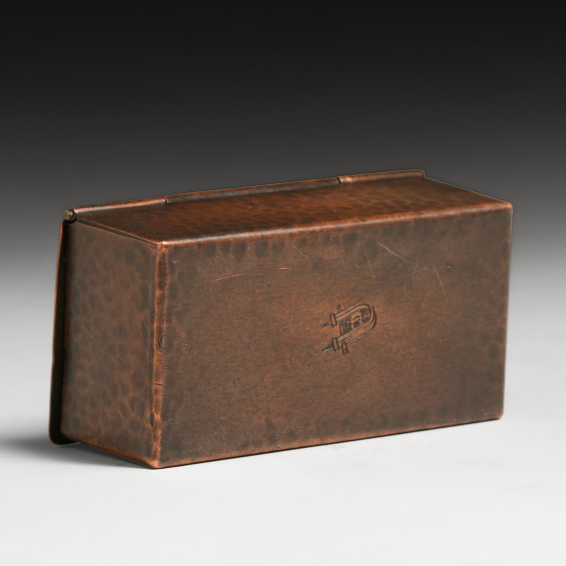 Gustav Stickley Hammered Copper Stamp Box c1910 - 5