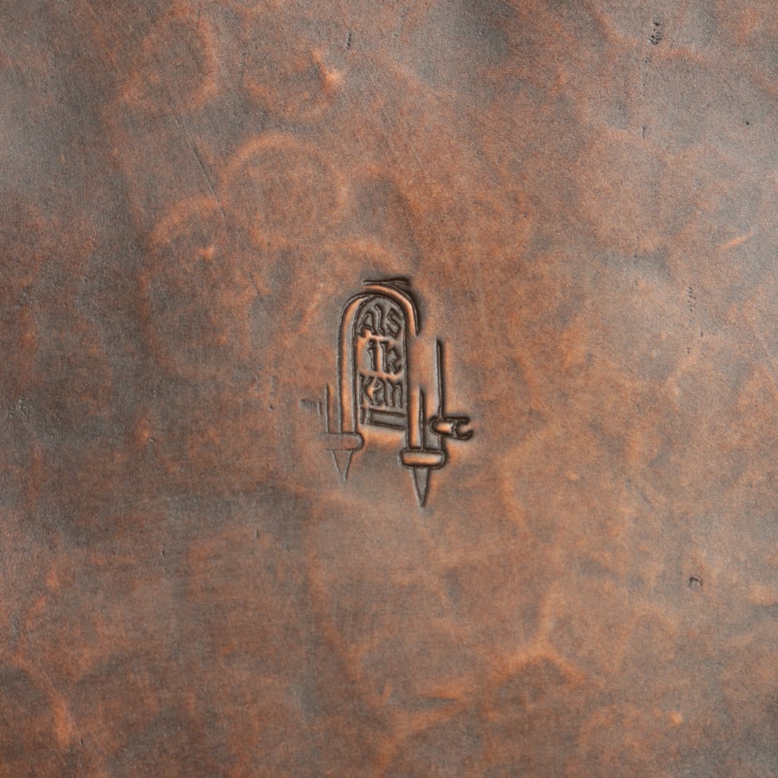 Large Gustav Stickley Hammered Copper Round Tray c1910 - 5