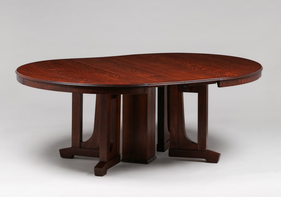 Limbert Prairie School 54"d Pedestal Dining Table c1910 - 3