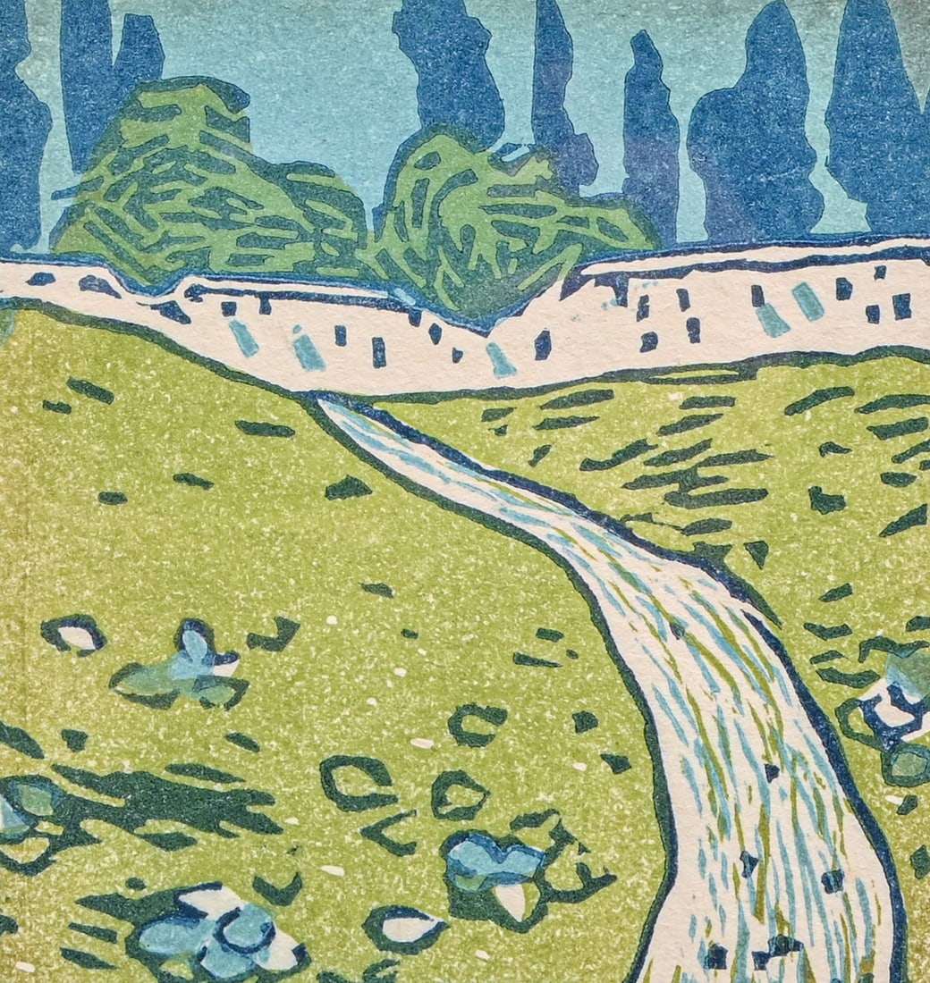 Vojtech Preissig Wentworth Institute Boston Printing & Graphic Arts Institute Color Linocut c1920: Vojtech Preissig Wentworth Institute Boston Printing & Graphic Arts Institute Color Linocut c1920. Signed. Excellent condition. 6.5"h x 4.5"w. Frame 16.5"h x 11.5"w FREE NATIONWIDE SHIPPINGFree