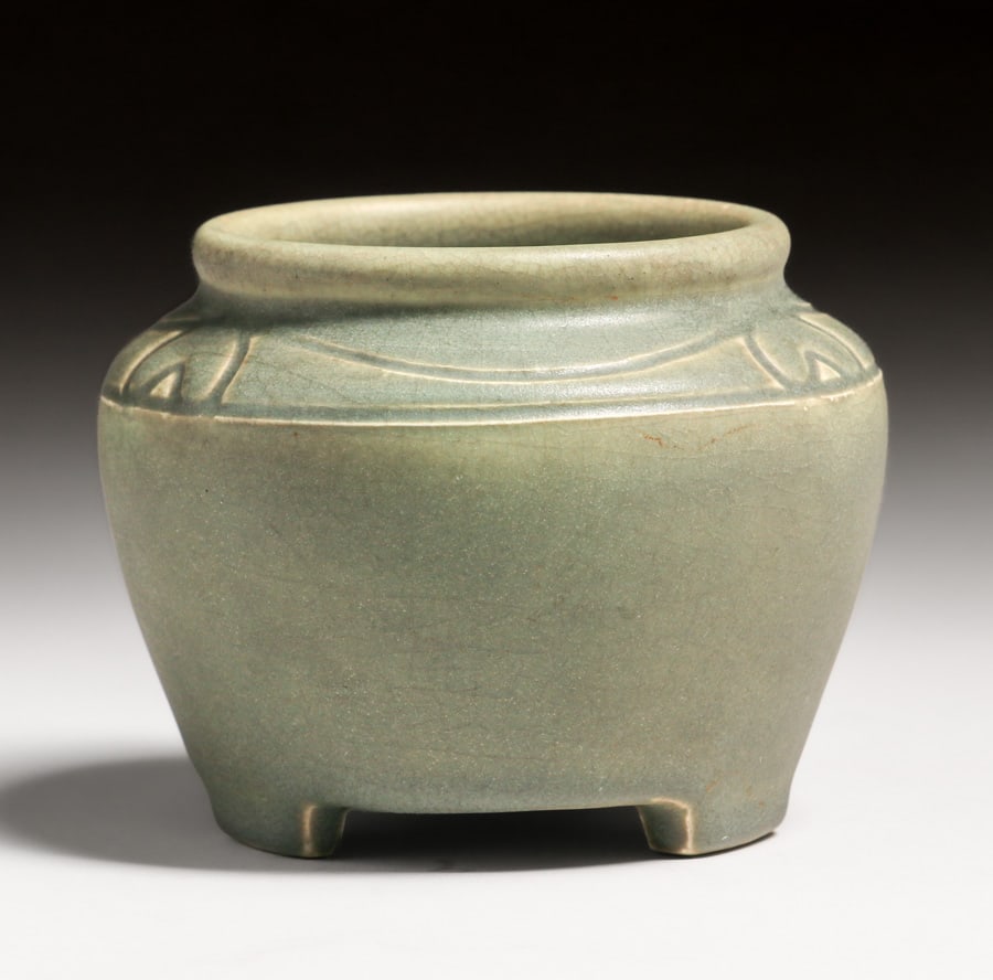 Rookwood Pottery Cecil A. Duell Carved Vase 1908: Rookwood Pottery Cecil A. Duell Carved Vase 1908. Signed. Perfect condition. 4.75"d x 3.75"h FREE NATIONWIDE SHIPPINGFree Nationwide Shipping within the lower 48 states for all purchases at our