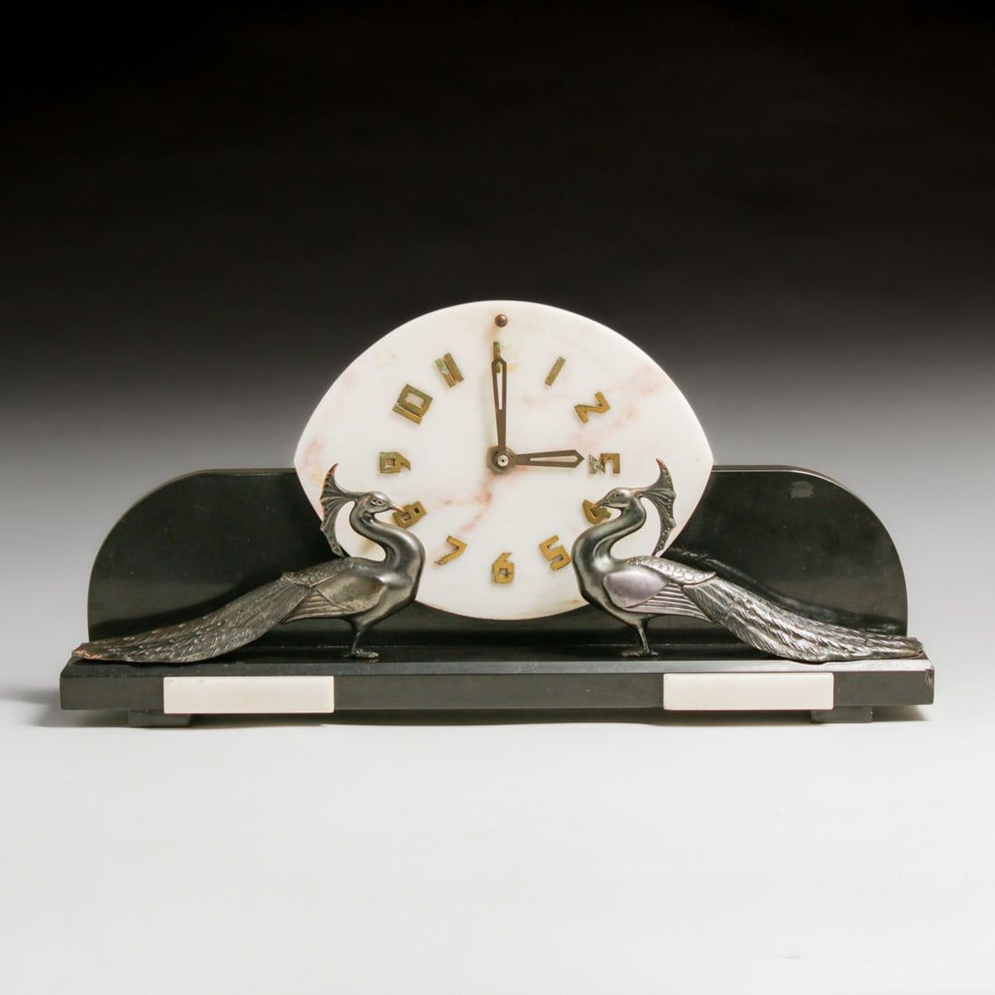 French Art Deco Marble Clock c1930 - 2