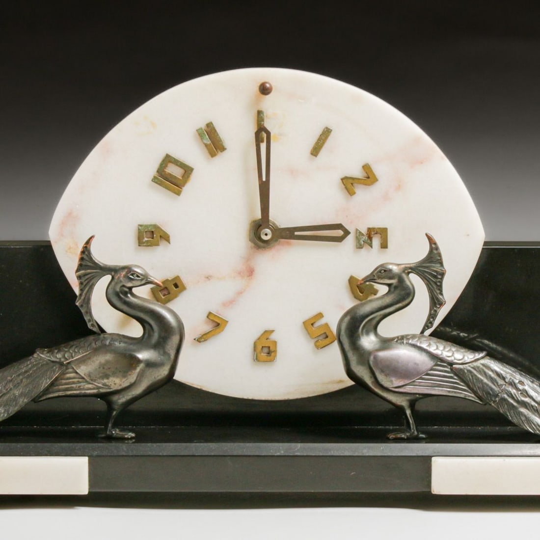 French Art Deco Marble Clock c1930 - 3