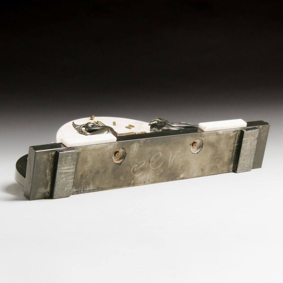 French Art Deco Marble Clock c1930 - 7