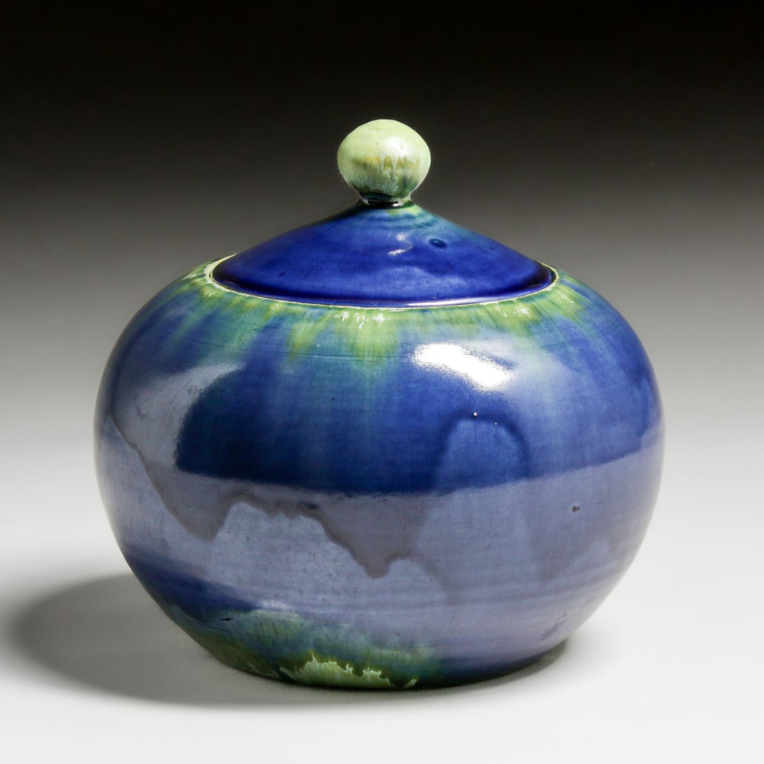 Brown County Hills Pottery - Nashville, IN Covered Vase c1940s: Brown County Hills Pottery - Nashville, IN Covered Vase c1940s. Potter Claude Graham produced hand-thrown or molded pieces in his Brown County, Indiana studio. He opened his own studio after the war,