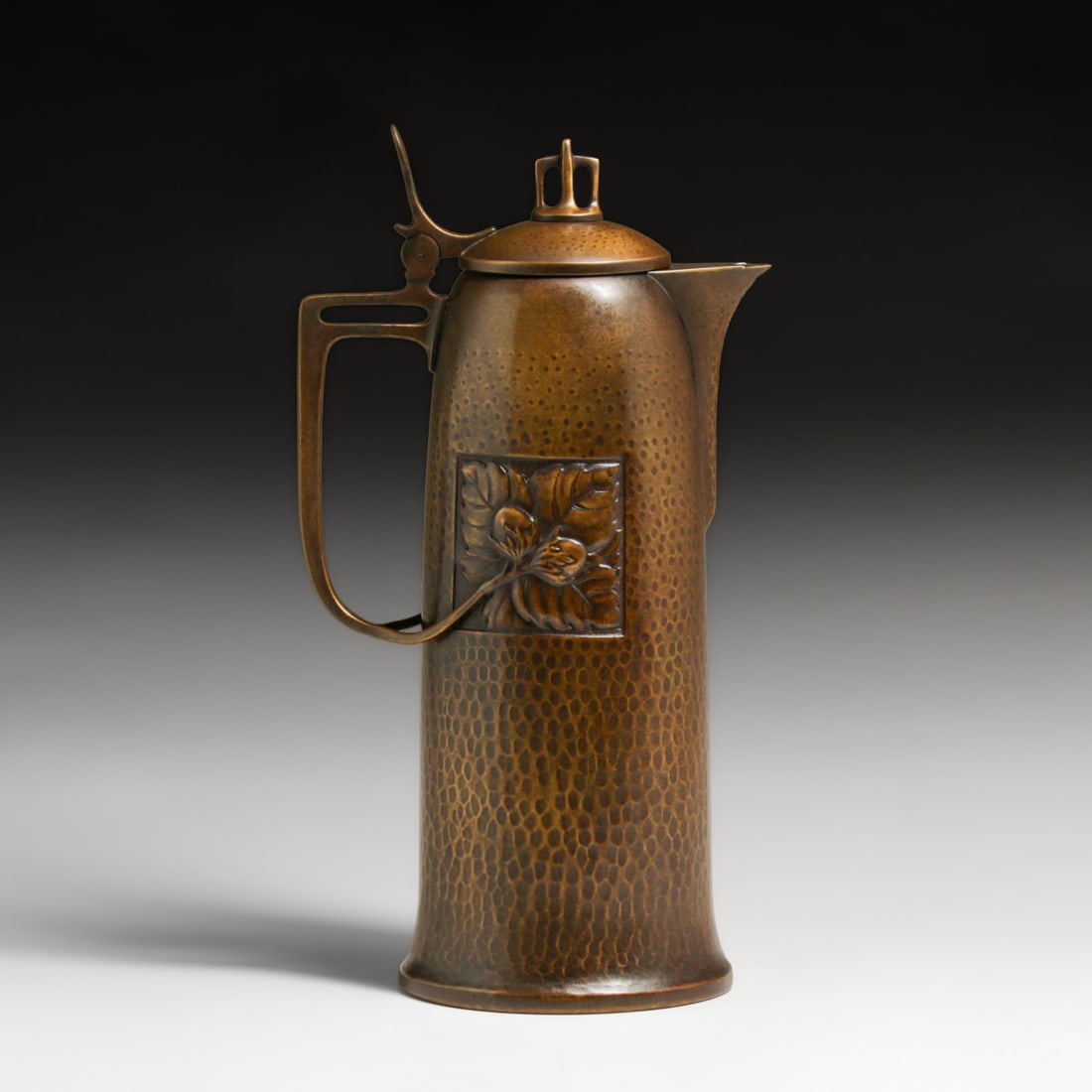 WMF - German Secessionist Repousse Hammered Copper Pitcher c1905 (1 of 5)