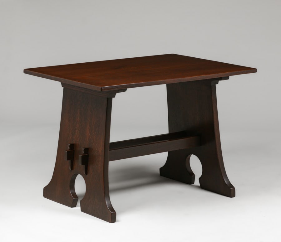 Rare Limbert Mouse-Hole 42" Trestle Table c1910 - 2