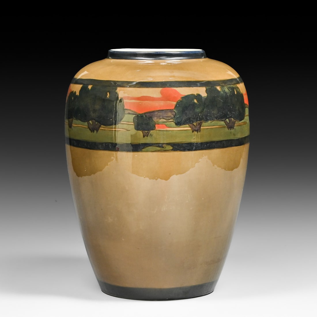 Arthur Wesley Dow Influenced Hand-Decorated Belleek Porcelain Vase c1910: Arthur Wesley Dow Influenced Hand-Decorated Belleek Porcelain Vase c1910. Signed with Belleek mark. Some slight rubs, otherwise perfect condition. 11"h x 8"d FREE NATIONWIDE SHIPPINGFree Nationwide