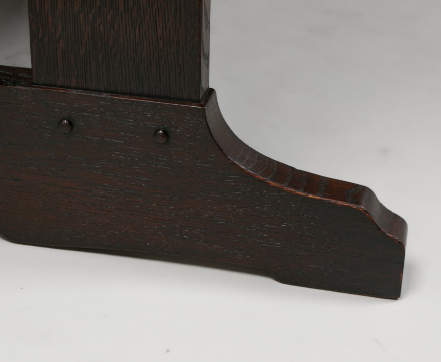 Extremely Rare Roycroft Oak Trestle Table c1904 - 4