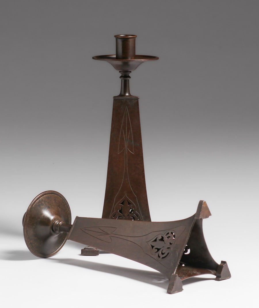 Pairpoint Art Nouveau Cutout Candlesticks c1910 - 6