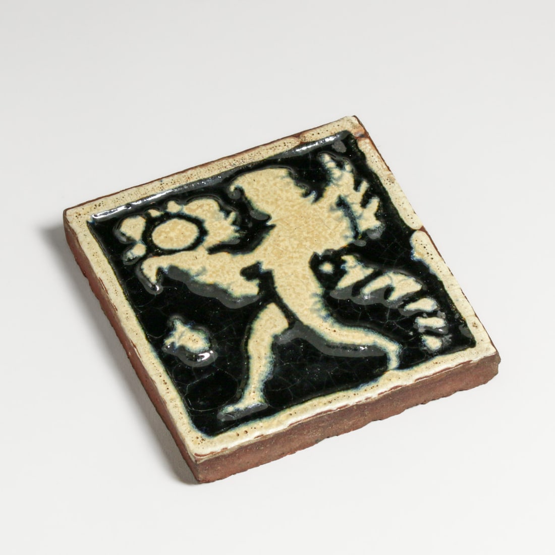 Grueby Two-Color Angel Tile c1910 - 3