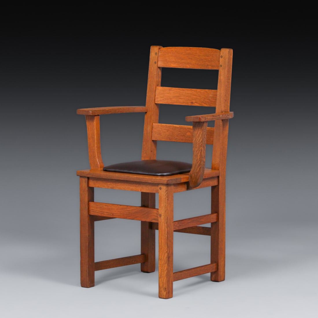 Limbert Oak Ladderback Armchair c1910 - 2