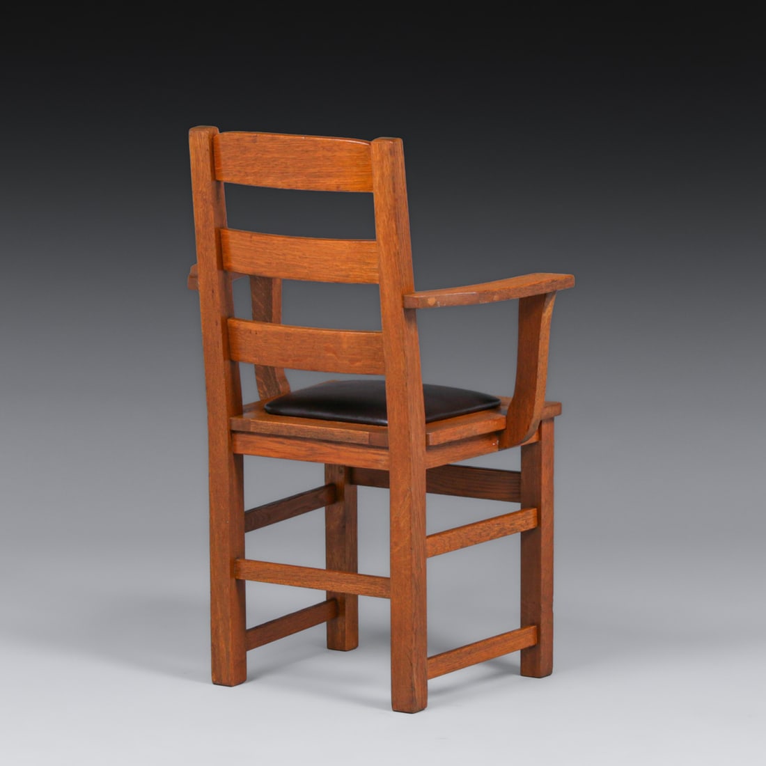 Limbert Oak Ladderback Armchair c1910 - 3