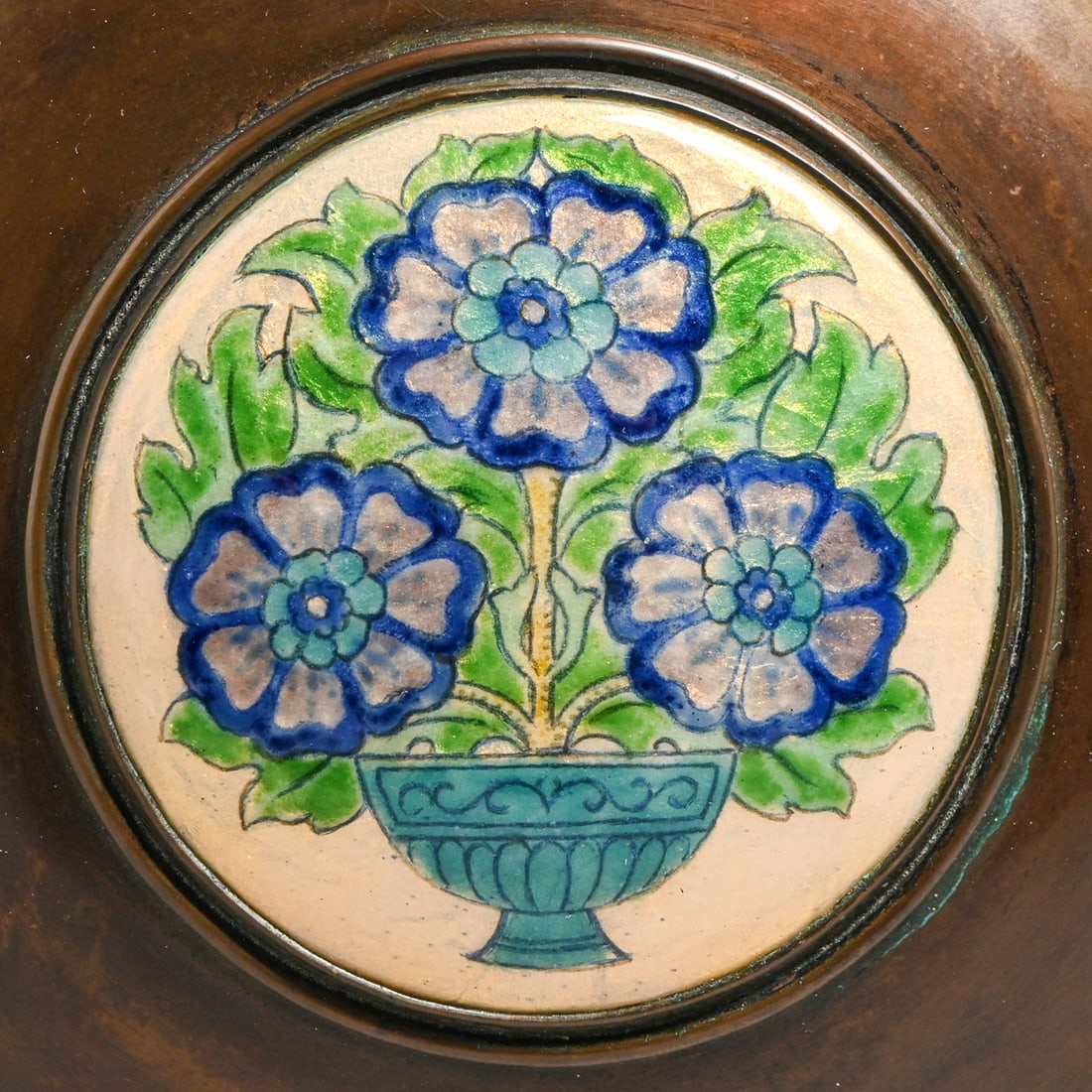 Gertrude Twichell - Boston Society of Arts & Crafts Hammered Copper & Enamel Covered Bowl c1910s: Gertrude Twichell - Boston Society of Arts & Crafts Hammered Copper & Enamel Covered Bowl c1910s. Unsigned. Original patina. 4.25"d x 2"h FREE NATIONWIDE SHIPPINGFree Nationwide Shipping within the