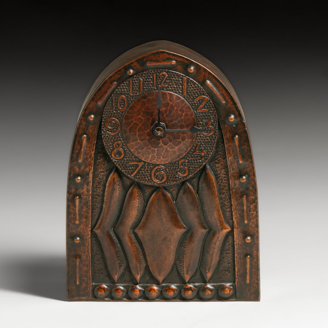 Austrian Secessionist Hammered Copper Clock c1905 - 2