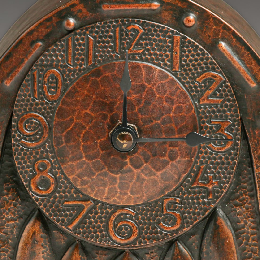 Austrian Secessionist Hammered Copper Clock c1905 - 3