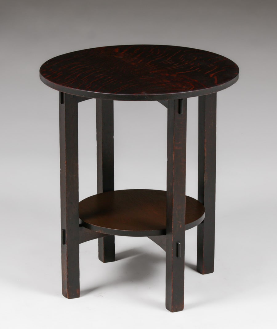 Gustav Stickley #607 Oak Lamp Table c1904 - 3