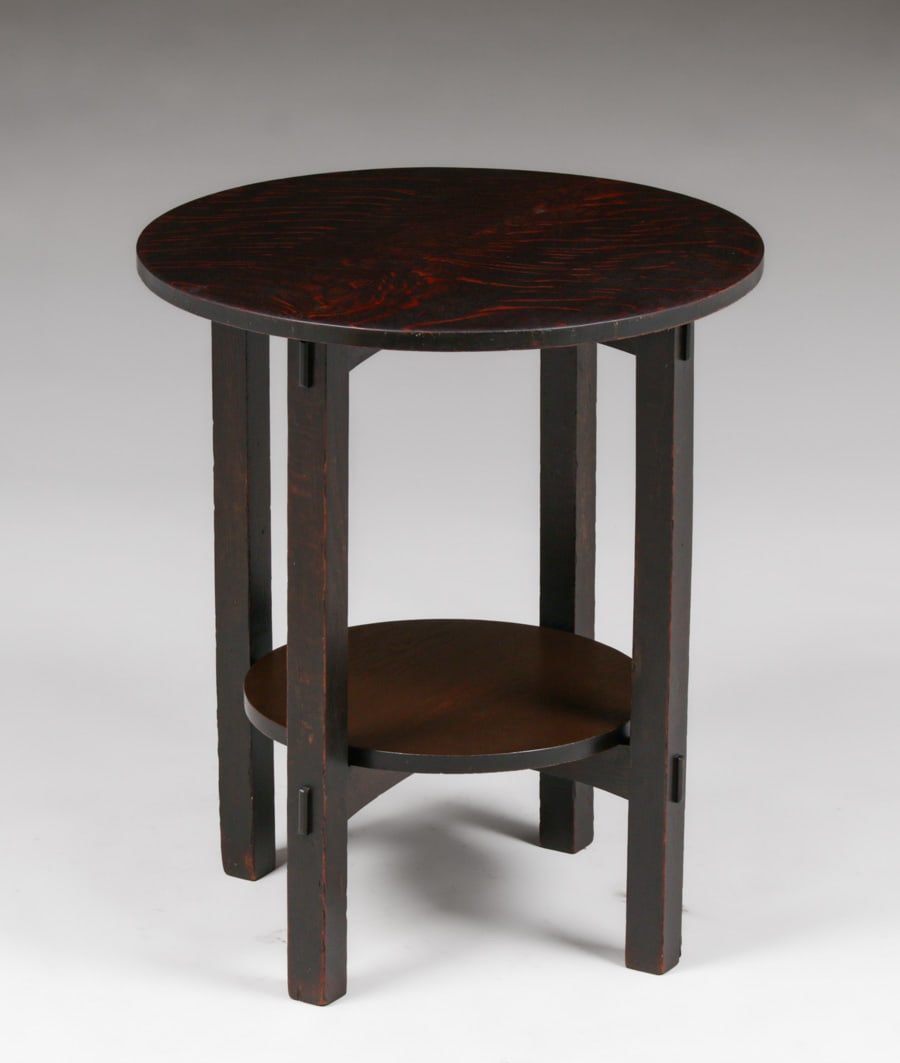 Gustav Stickley #607 Oak Lamp Table c1904 - 4