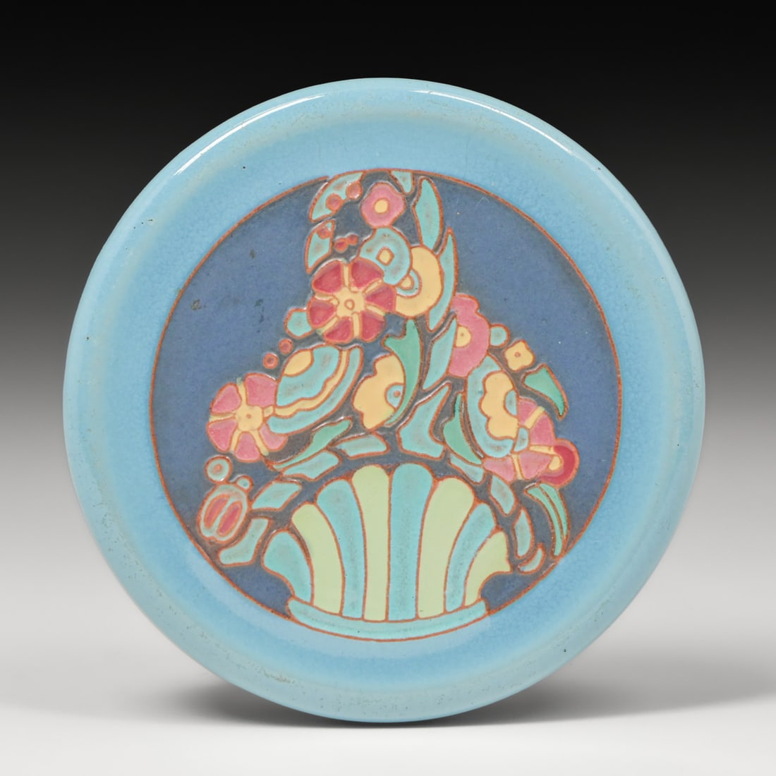 California Faience Fruit Basket Tile c1920s: California Faience Fruit Basket Tile c1920s. Signed. Perfect condition. 5.25"d FREE NATIONWIDE SHIPPINGFree Nationwide Shipping within the lower 48 states for all purchases at our Two-Day Auction.
