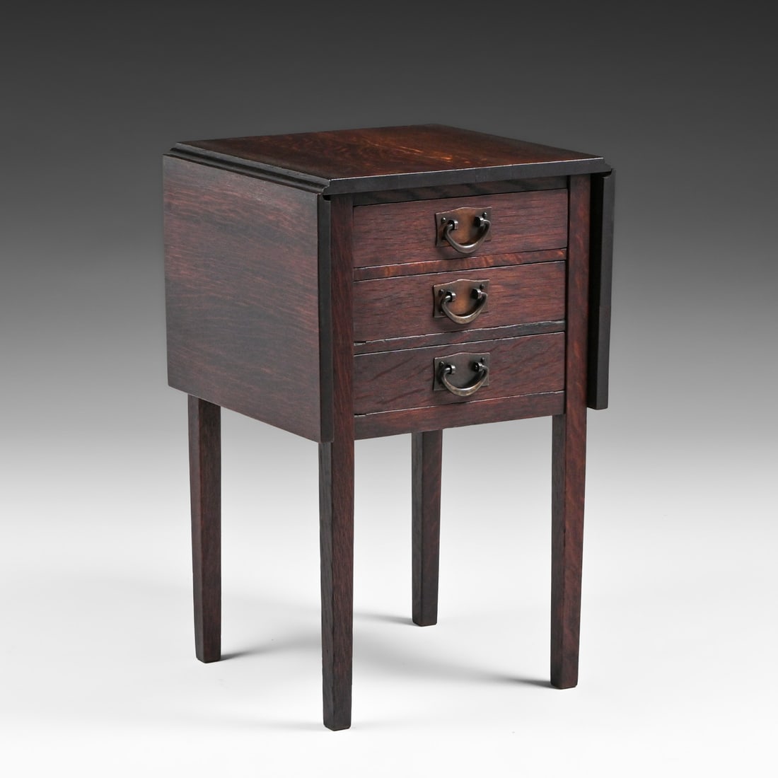 Gustav Stickley Three-Drawer Drop-Leaf Table c1910 (1 of 7)
