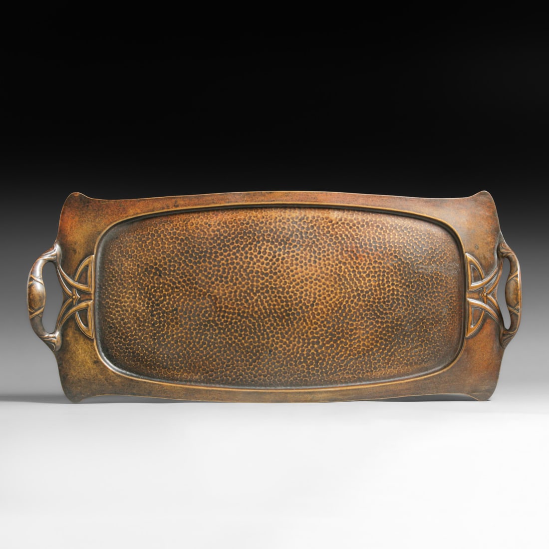 WMF - German Hammered Copper & Brass Two-Handled Tray c1905 (1 of 7)