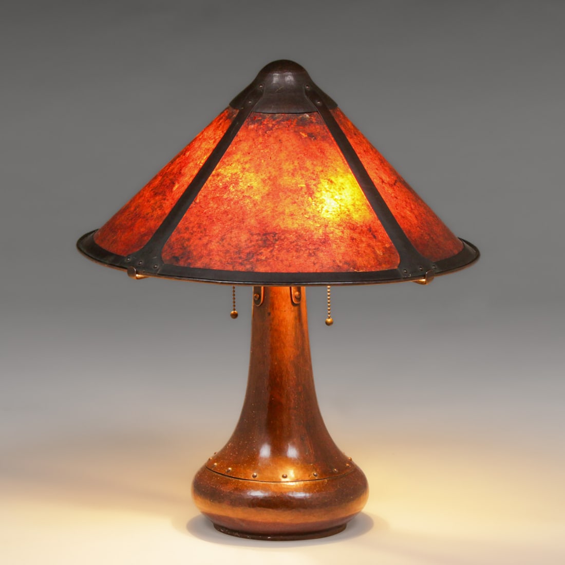 Dirk van Erp Hammered Copper & Mica Rivetbase Lamp c1913-1914 (1 of 9)