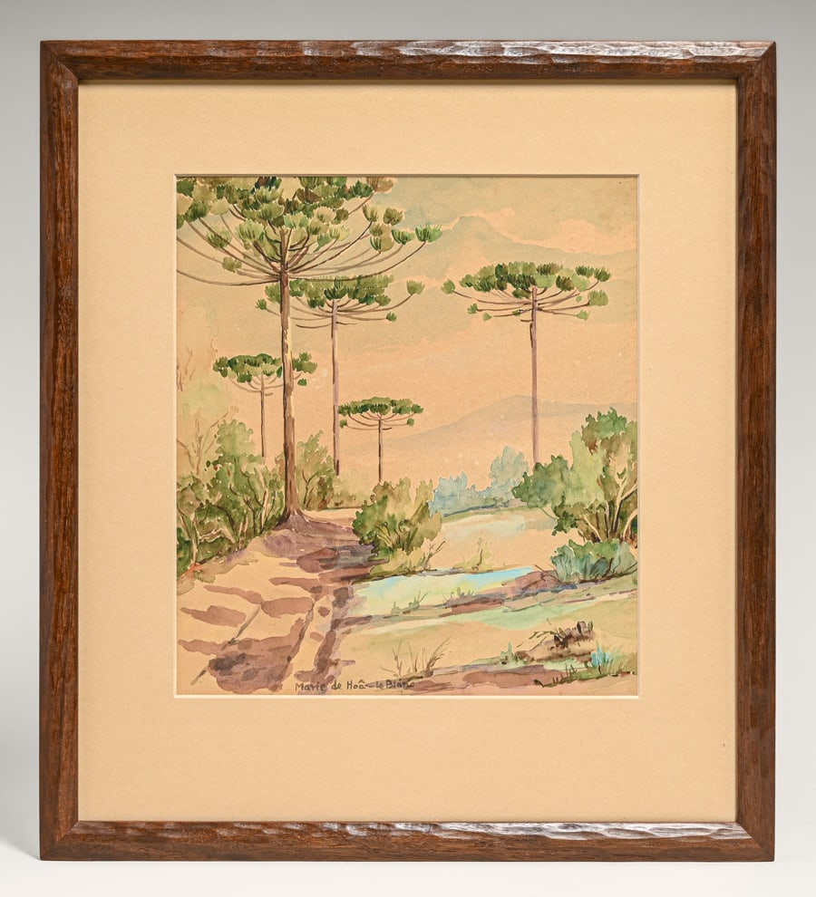 Newcomb College - Marie de Hoa LeBlanc (1874-1954) Watercolor "View of New Orleans from Algiers (1 of 6)