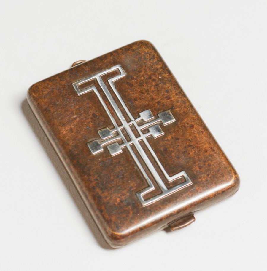 Heintz Sterling on Bronze Match Box Holder c1915 (1 of 5)