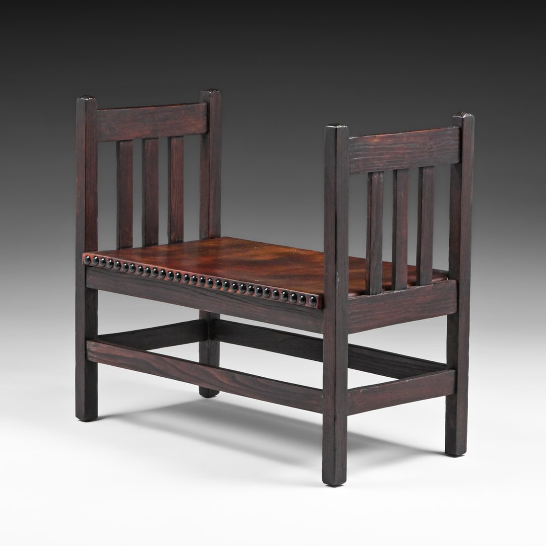 Arts & Crafts Period Slatted Window Seat c1910: Arts & Crafts Period Slatted Window Seat c1910. Unsigned. Very nicely refinished. Very sturdy. 33"w x 30"h x 18.5"d FREE NATIONWIDE SHIPPINGFree Nationwide Shipping within the lower 48 states for