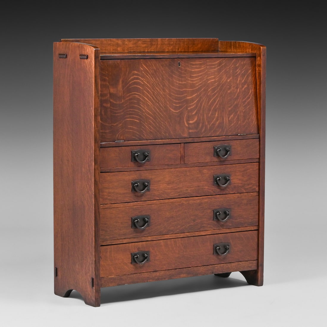 Gustav Stickley Five-Drawer Dropfront Desk c1910 (1 of 4)