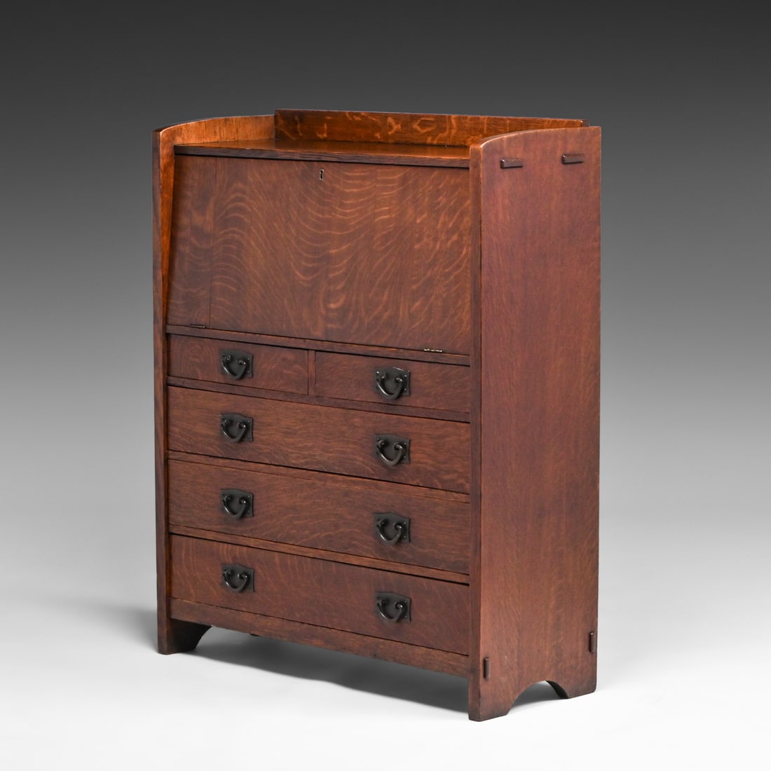 Gustav Stickley Five-Drawer Dropfront Desk c1910 - 3