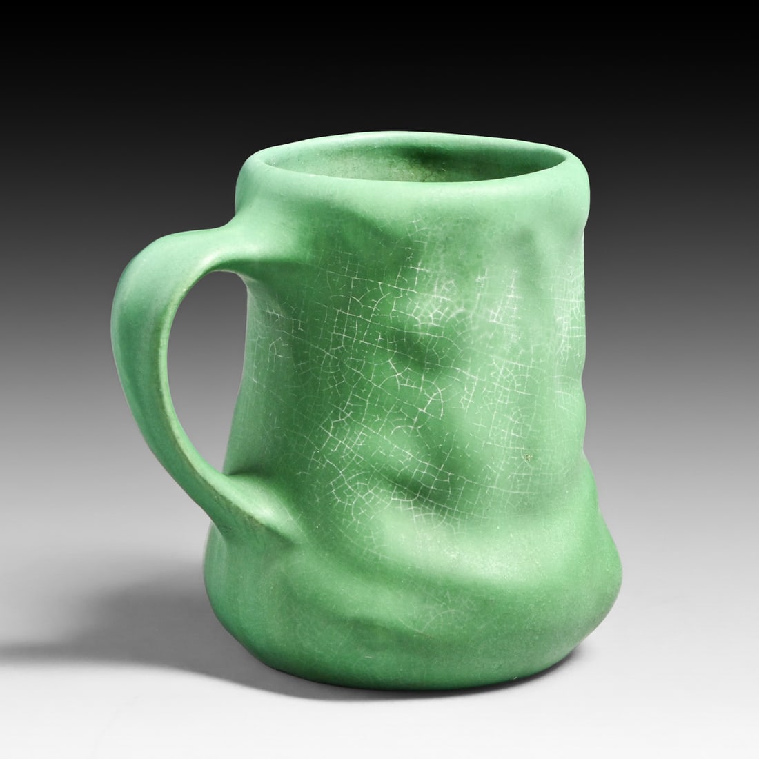 Owens #1108 Matte Green Mug c1910 - 3