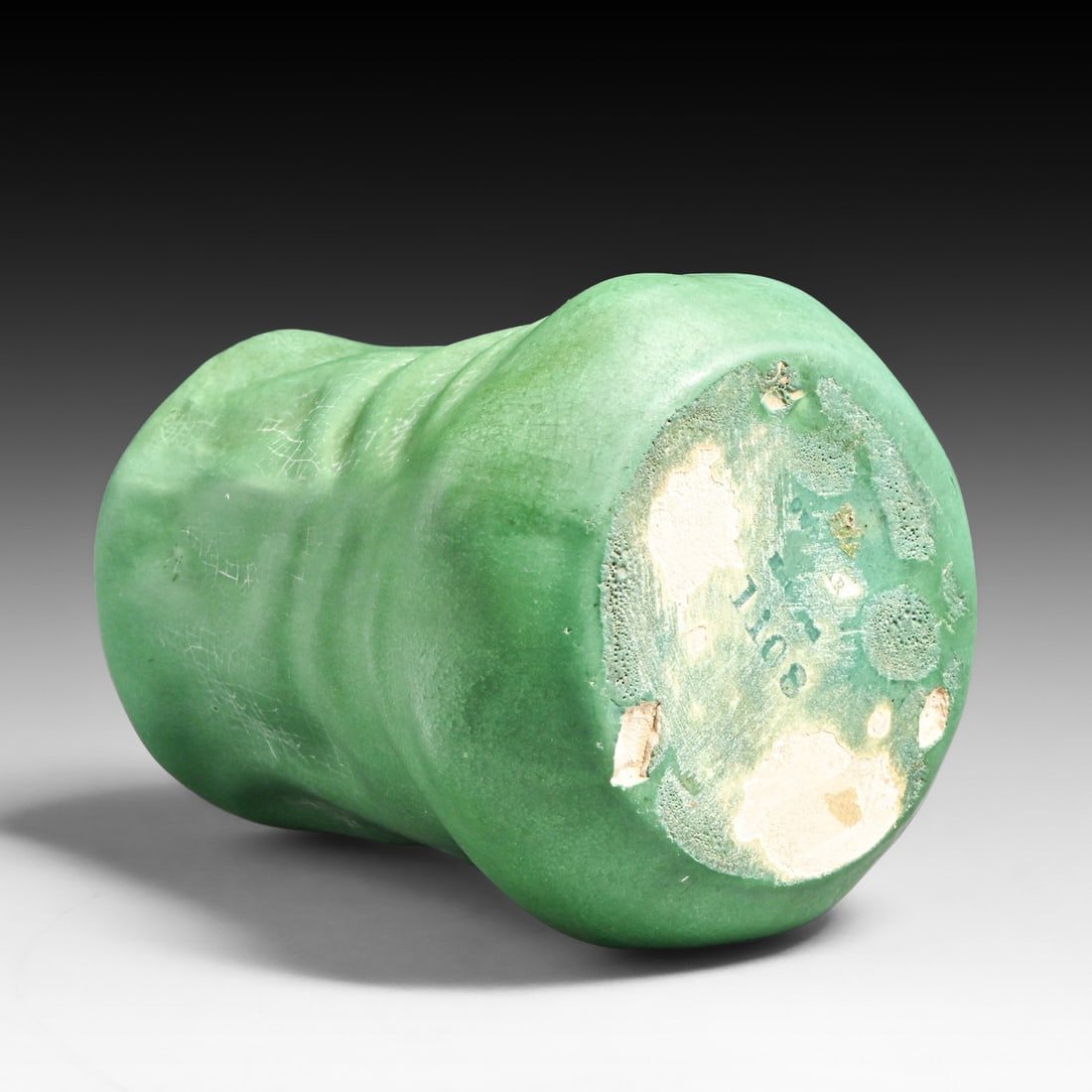 Owens #1108 Matte Green Mug c1910 - 4