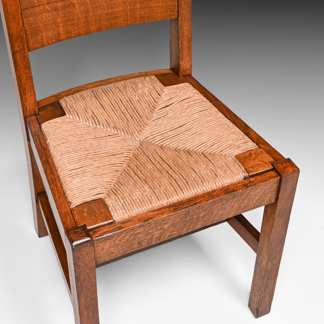 Pair Grand Rapids Ladderback Side Chairs c1910 - 4