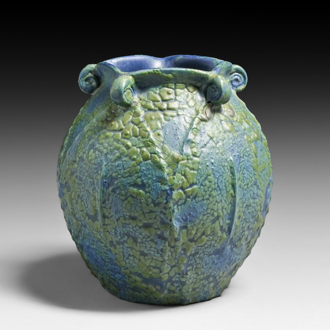 John Tiller/Scott Draves Door Pottery Six-Handled Mottled Vase c2001 (1 of 4)