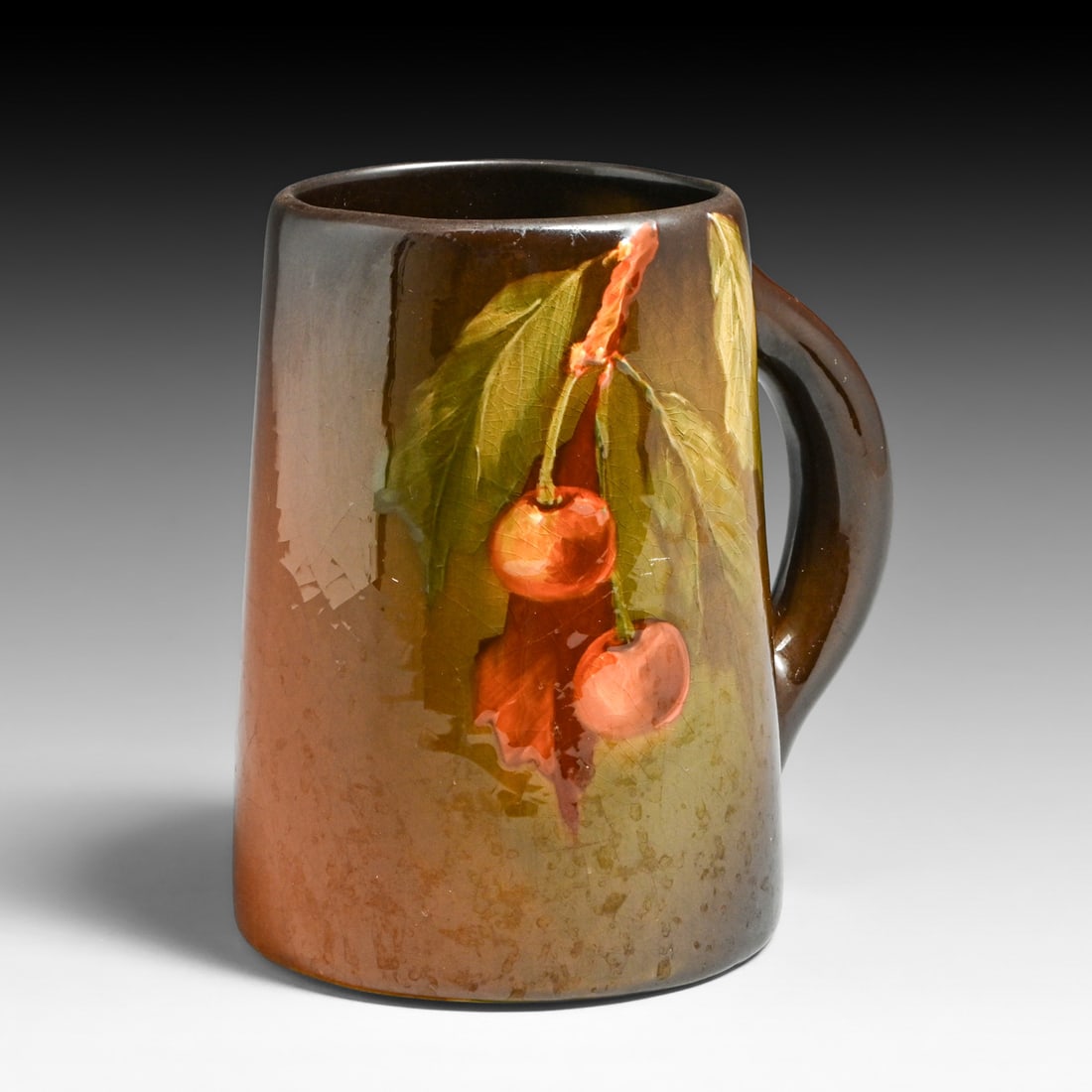 Louwelsa Weller Standard Glaze Mug c1890s: Louwelsa Weller Standard Glaze Mug c1890s. Signed. Crazed, otherwise perfect condition. 6"h x 5.75"w FREE NATIONWIDE SHIPPING Free Nationwide Shipping within the lower 48 states for all purchases at o