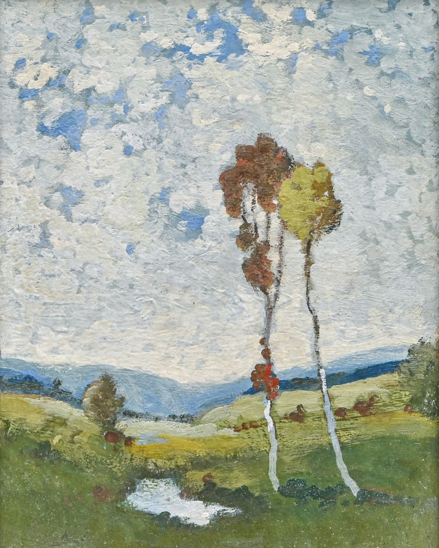 William C. Emerson (1865-1937) New Preston, CT Impressionist Painting c1910: William C. Emerson (1865-1937) New Preston, CT Impressionist Painting c1910. Signed. Excellent condition. 10"h x 8"w. Frame 14"h x 12"w FREE NATIONWIDE SHIPPING Free Nationwide Shipping within the low