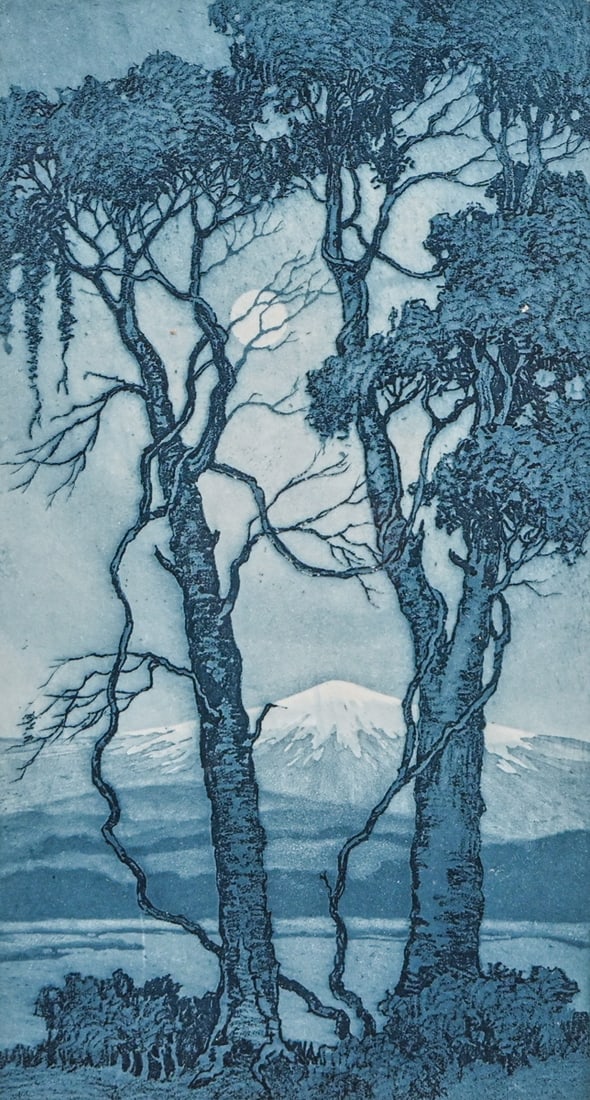 Floyd Leslie Thompson (1889-1965) Color Aquatint Etching "Moonlight"c1930s: Floyd Leslie Thompson (1889-1965) Color Aquatint Etching "Moonlight"c1930s. Signed. Excellent condition. 11"h x 6.25"w. Frame 15"h x 12"w FREE NATIONWIDE SHIPPINGFree Nationwide Shipping within