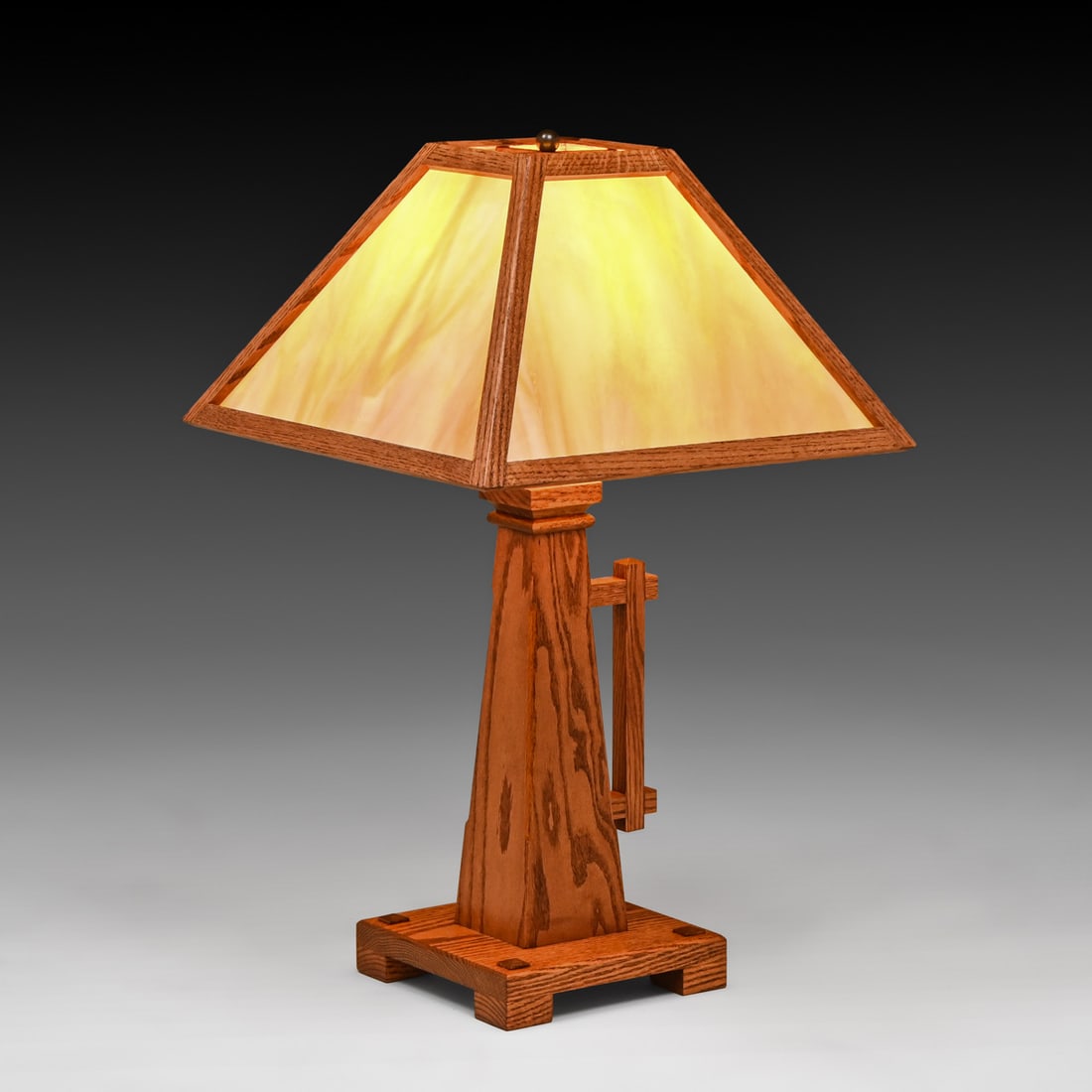 Cherry Tree Design - Bozeman, MT Craftsman Oak & Slag Glass Lamp 2004 (1 of 10)