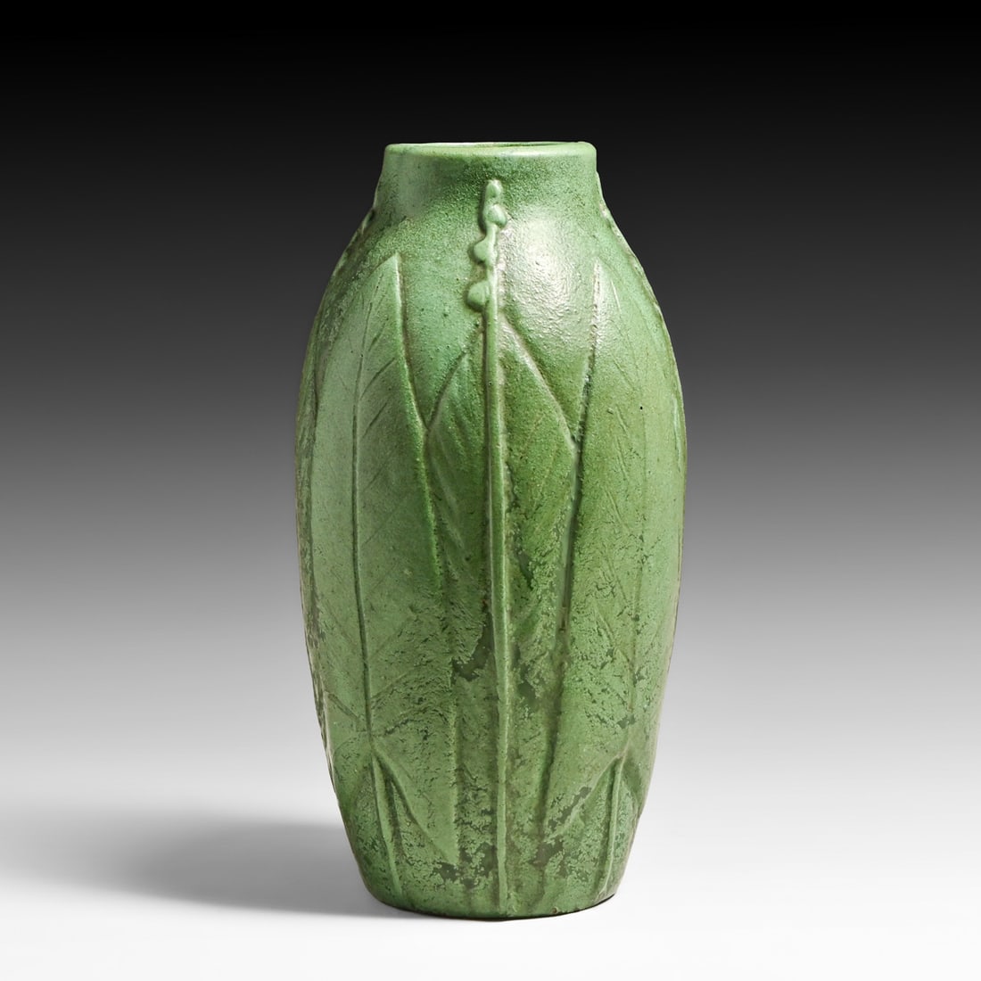 Wheatley Pottery Matte Green Vase c1910 (1 of 3)