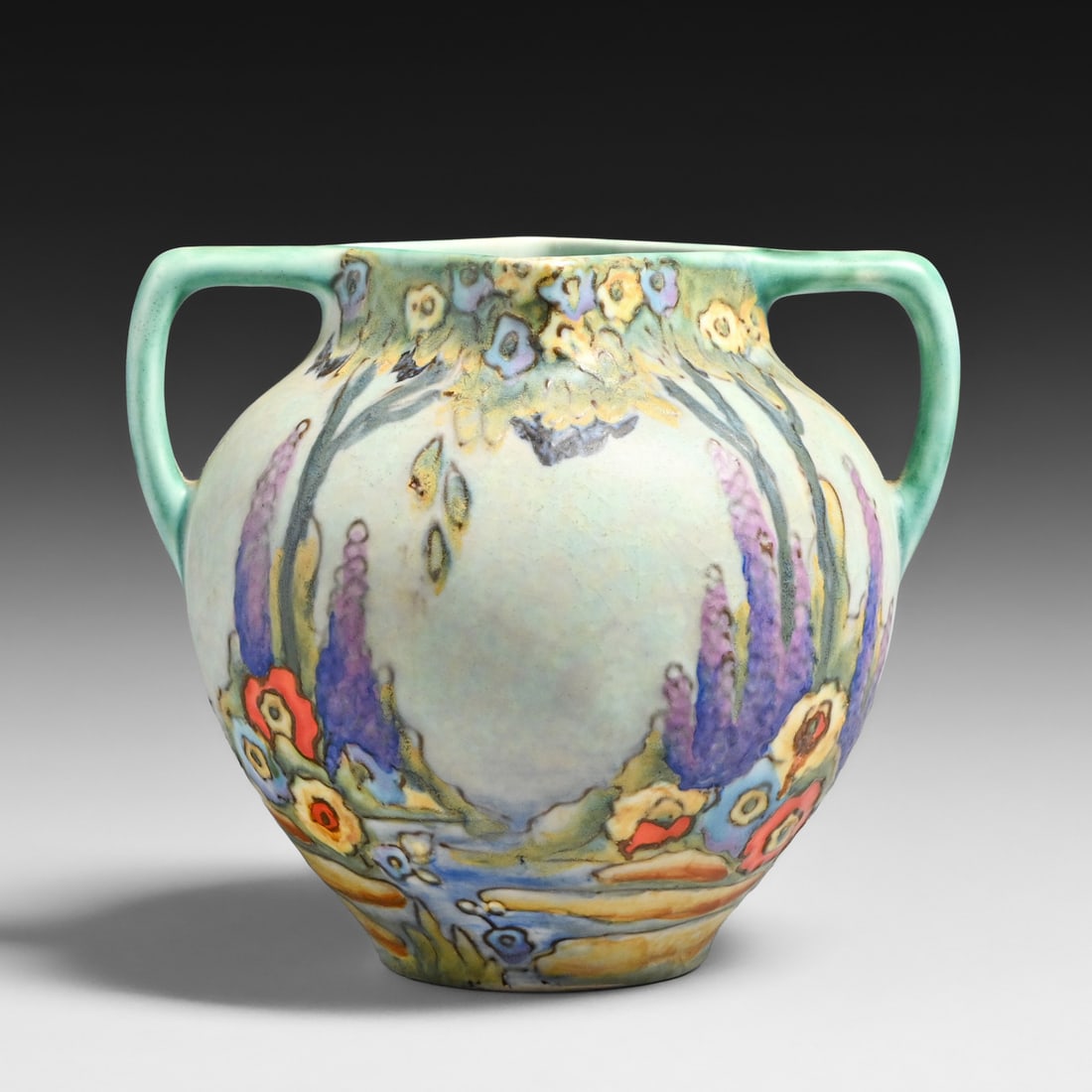 Arts & Crafts - Art Deco Squeeze-Bag Decorated Vase c1920s (1 of 4)