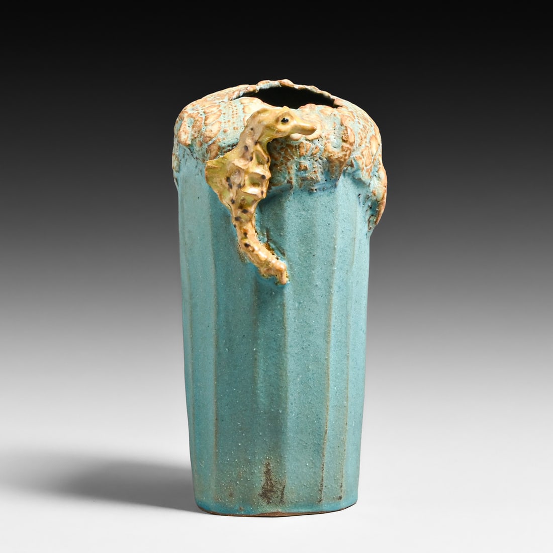 Catharine Healy - Asheville, NC Sculptural Seahorse Vase after 2004: Catharine Healy - Asheville, NC Sculptural Seahorse Vase after 2004. Signed. Perfect condition. 7"h x 3.5"d FREE NATIONWIDE SHIPPINGFree Nationwide Shipping within the lower 48 states for all