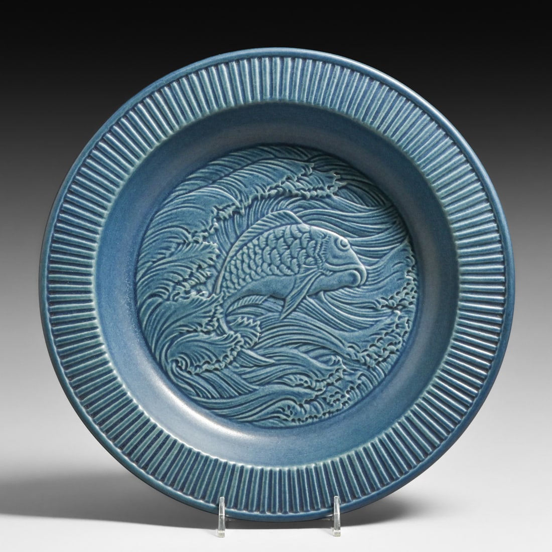 P. Ipsens Enke - Denmark Blue Rooster Koi Bowl c1920s: P. Ipsens Enke - Denmark Blue Rooster Koi Bowl c1920s. Signed. Perfect condition. 11"d x 1.75"h FREE NATIONWIDE SHIPPINGFree Nationwide Shipping within the lower 48 states for all purchases at our