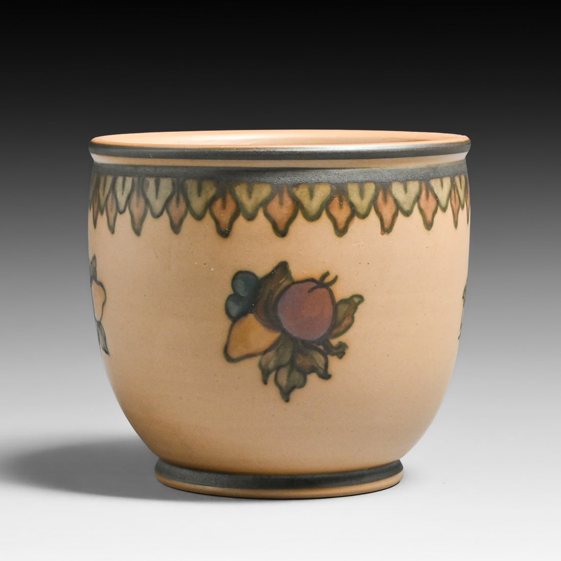 L. Hjorth Bornholm - Danish Terracotta Hand-Painted Fruit Motif Vase c1920s: L. Hjorth Bornholm - Danish Terracotta Hand-Painted Fruit Motif Vase c1920s. Signed. Perfect condition. 3.75"h x 4"d FREE NATIONWIDE SHIPPINGFree Nationwide Shipping within the lower 48 states for