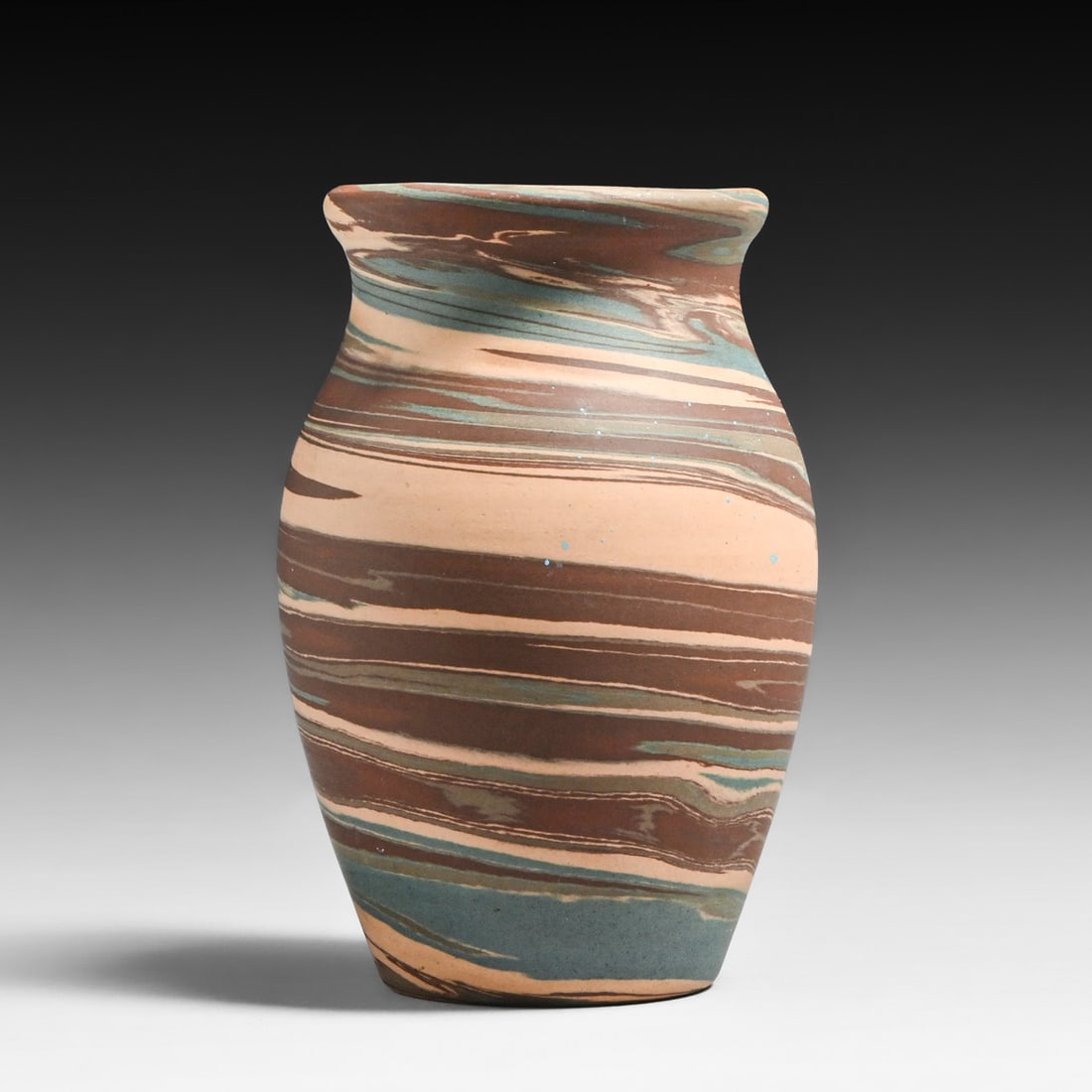 Niloak Pottery – Benton, Arkansas Mission Swirl Vase c1920s: Niloak Pottery – Benton, Arkansas Mission Swirl Vase c1920s. Signed. Perfect condition. 4.75”h x 3”d FREE NATIONWIDE SHIPPINGFree Nationwide Shipping within the lower 48 states for all