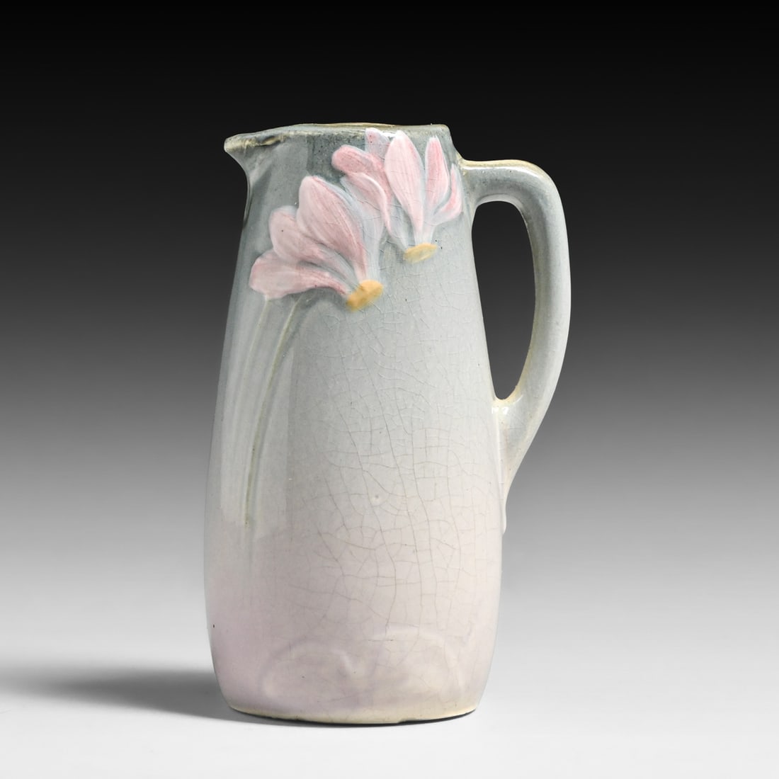 Weller Pottery Etna Pitcher c1906-1910: Weller Pottery Etna Pitcher c1906-1910. Signed. Perfect condition. 6"h x 3.75"w FREE NATIONWIDE SHIPPING Free Nationwide Shipping within the lower 48 states for all purchases at our Two-Day Auction. S