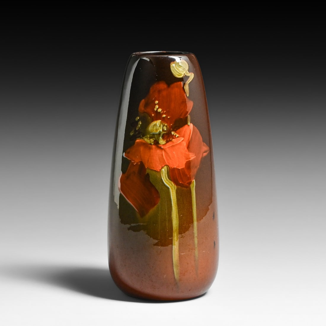 Owens Utopia Poppies Vase c1900: Owens Utopia Poppies Vase c1900. Unsigned. Perfect condition. 9"h x 4"d FREE NATIONWIDE SHIPPINGFree Nationwide Shipping within the lower 48 states for all purchases at our Two-Day Auction. Smaller