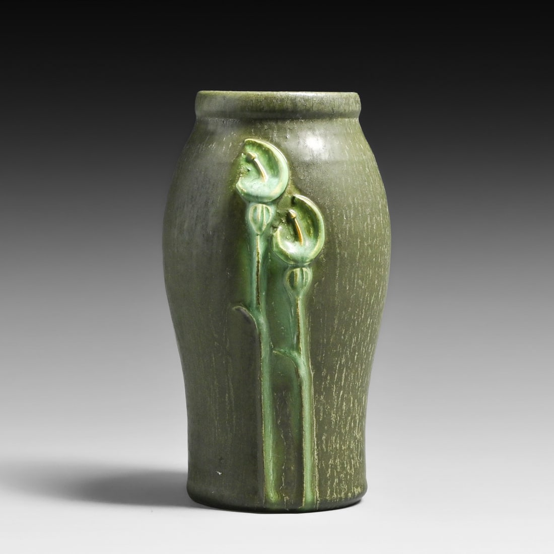 Door Pottery Matte Green "Calla Lily" Vase after 2001 (1 of 4)