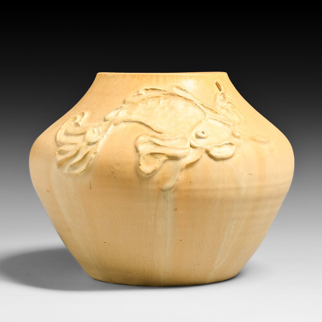 Door Pottery - Scott Draves Relief-Carved "Koi" Studio Vase 2004 (1 of 5)
